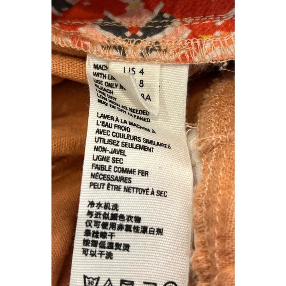 FREE PEOPLE ORANGE ROSALYN BUTTON TASSEL TIE ONE PIECE JUMPSUIT OB877947 SZ 4